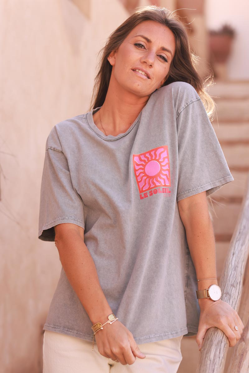 Grey Le Soleil Jersey Tee