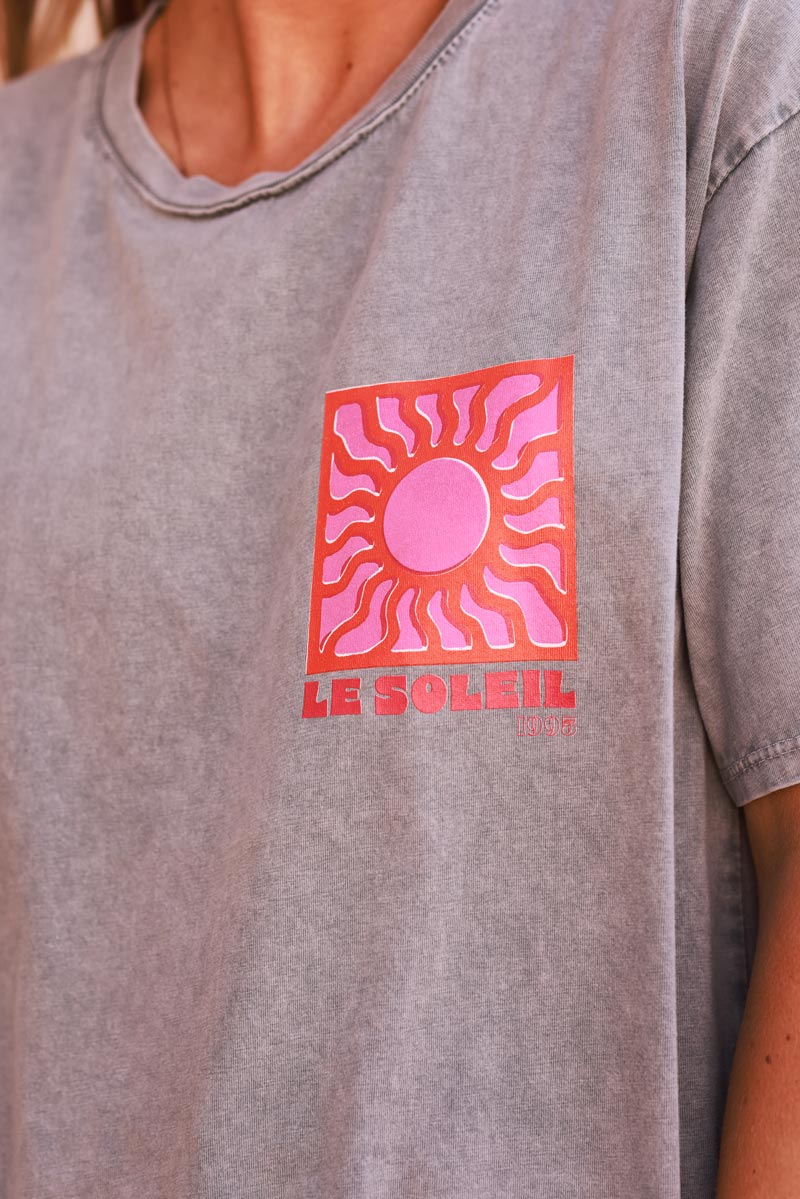 Grey Le Soleil Jersey Tee