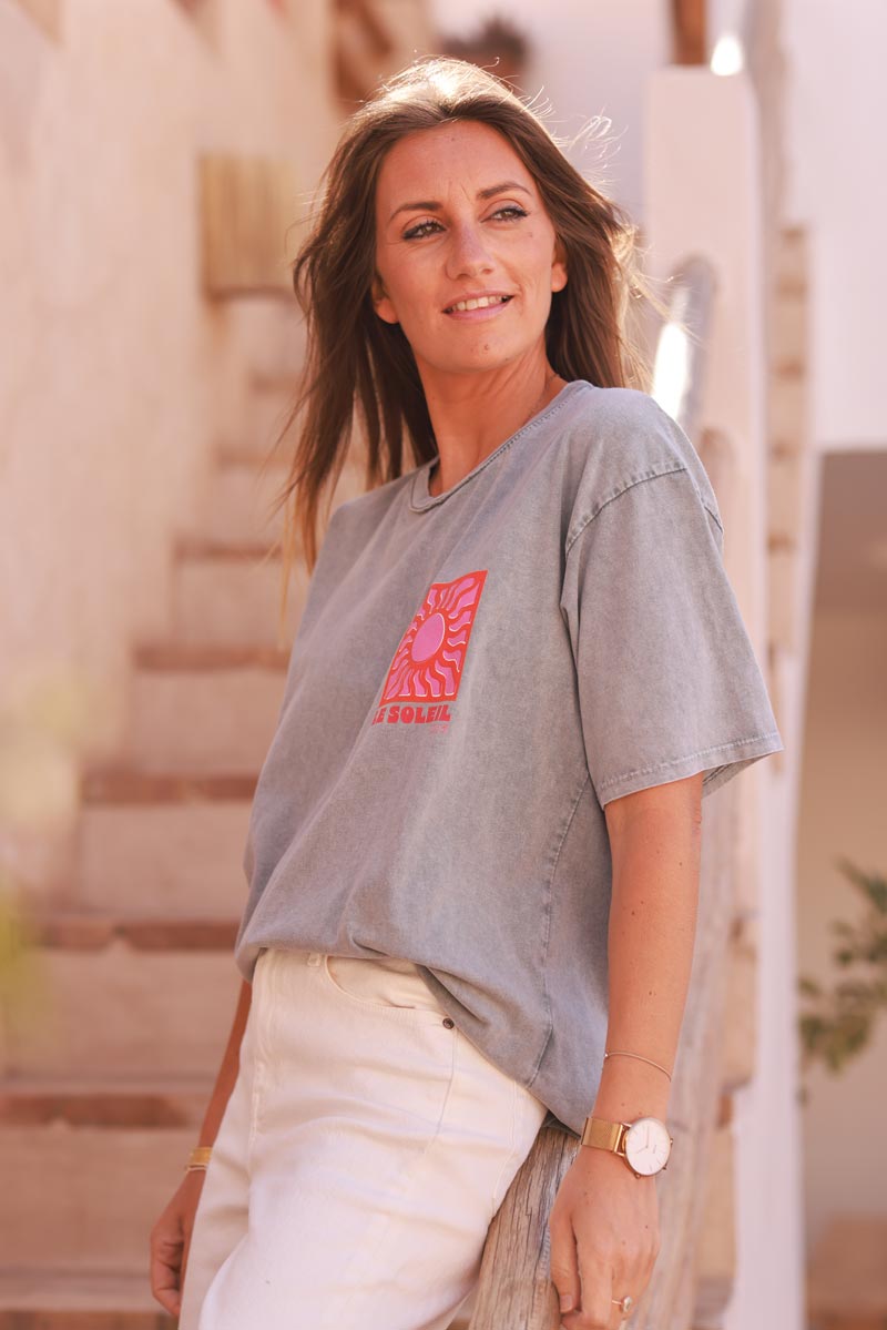 Grey Le Soleil Jersey Tee