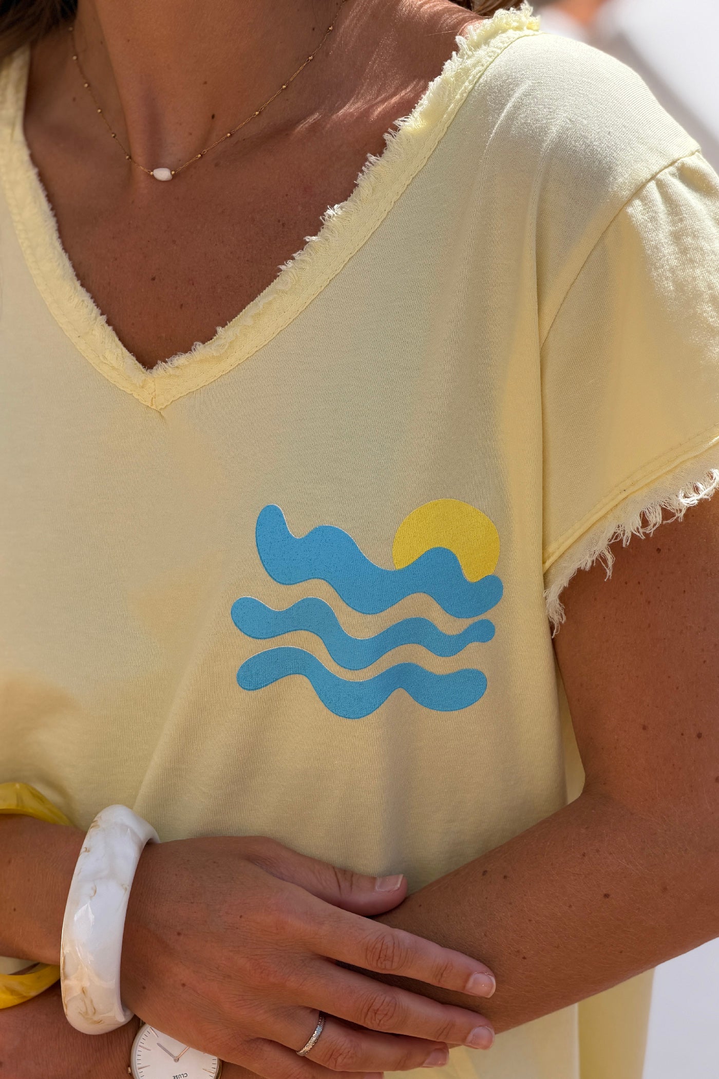 Butter Yellow “Cote d’Azur” Beachy Tee