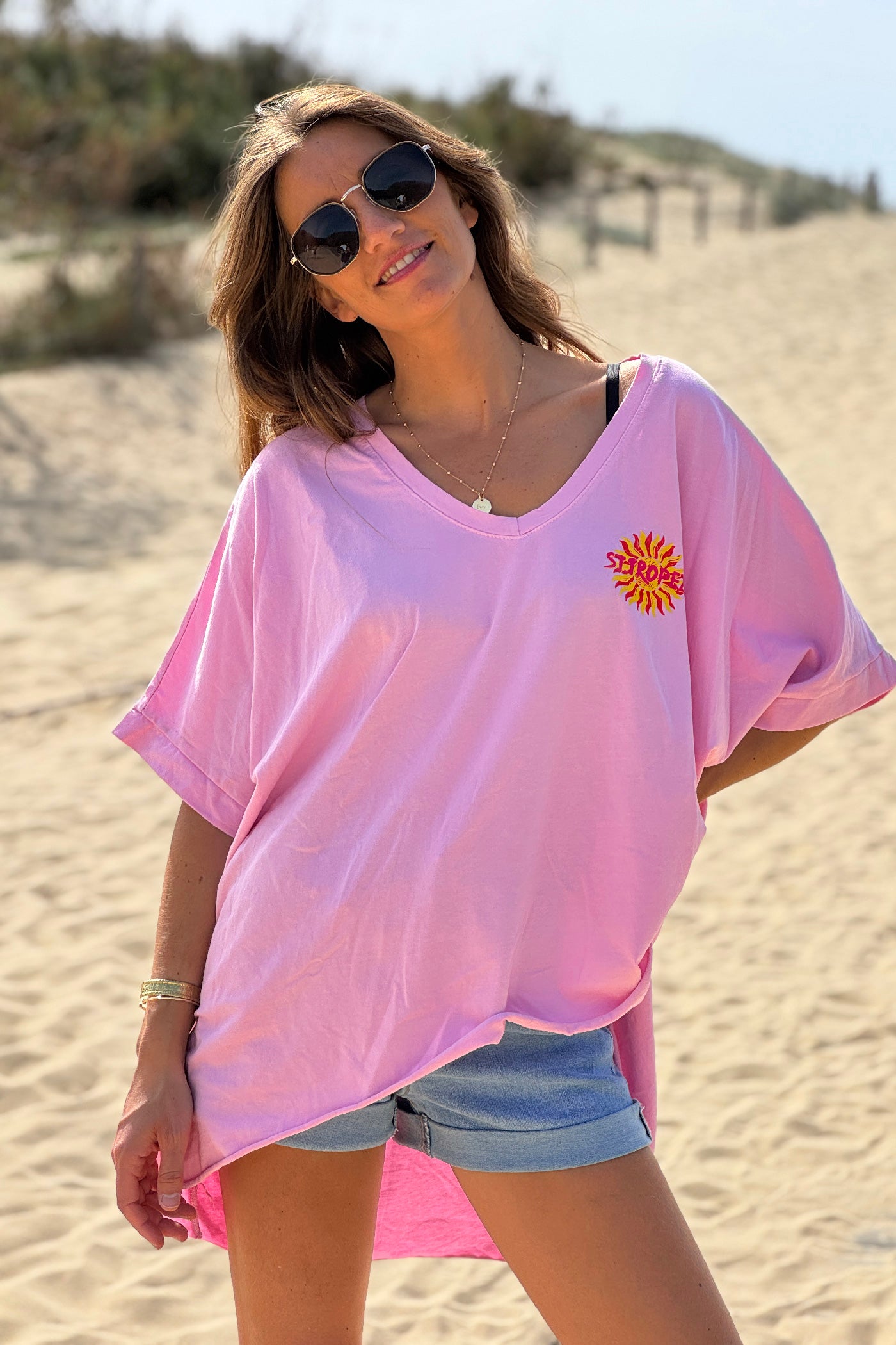Pink St. Tropez Sun Vintage T-Shirt