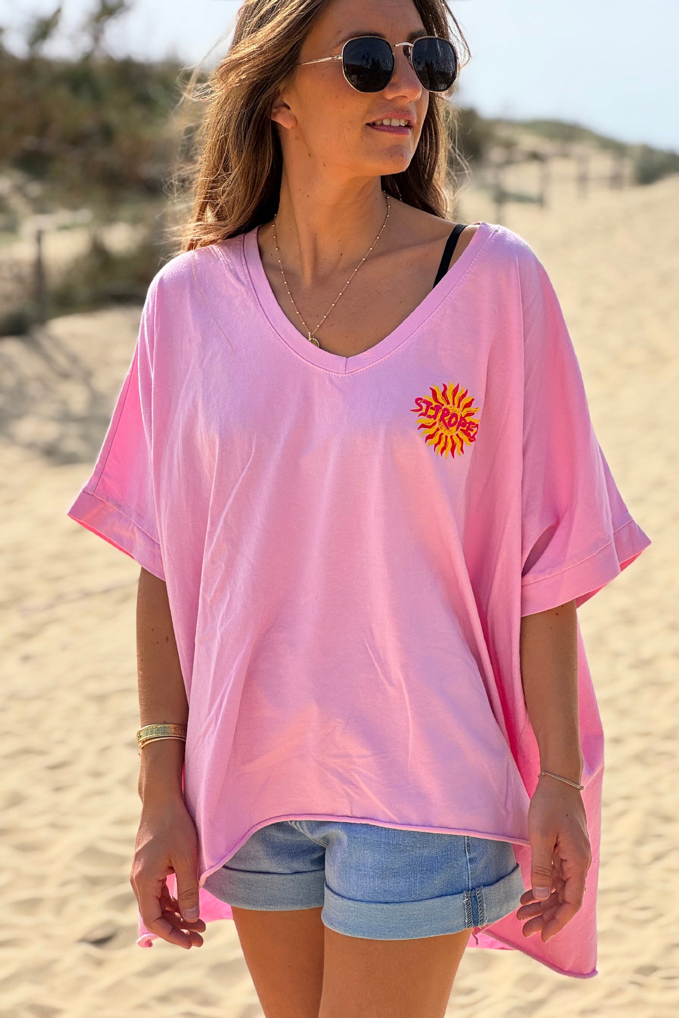Pink St. Tropez Sun Vintage T-Shirt