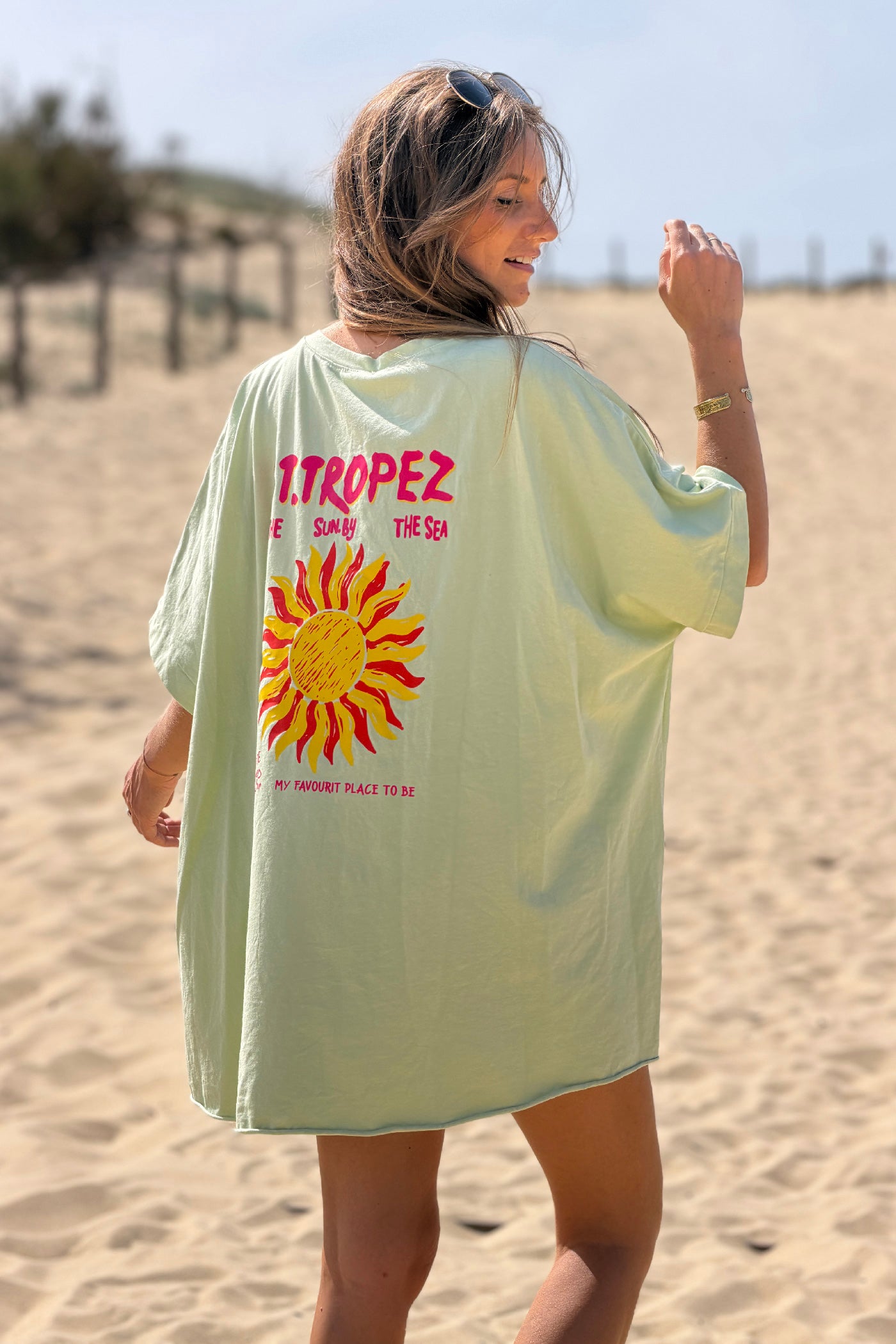 Light green St. Tropez Sun Vintage T-Shirt