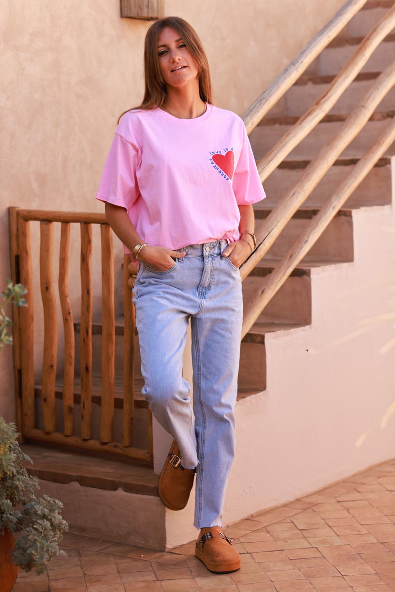 Pink Love is a Kiss on the Forehead Cotton Jersey Tee