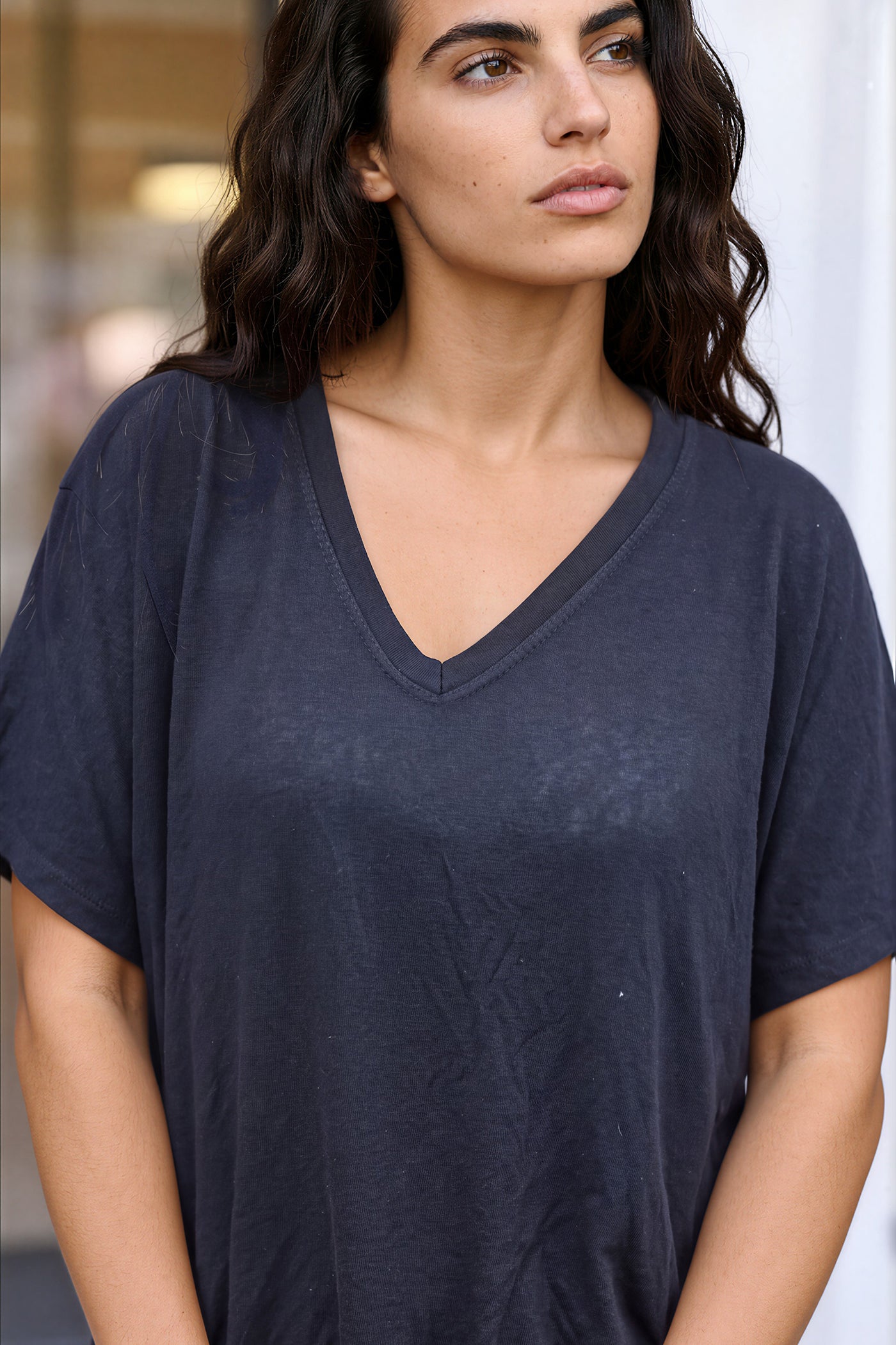 Black relaxed fit batwing super soft t-shirt