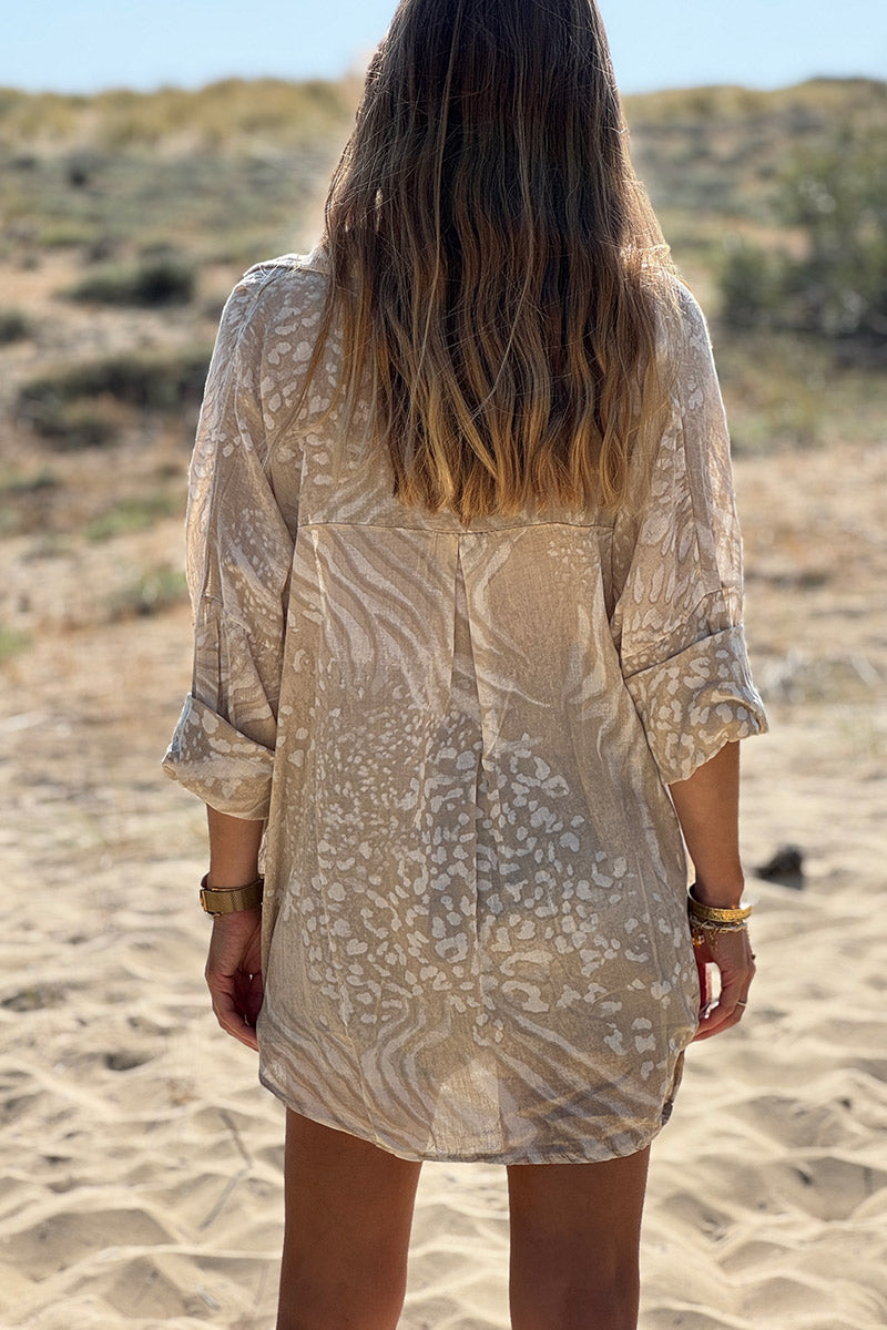 Beige Bleach Dye Blouse