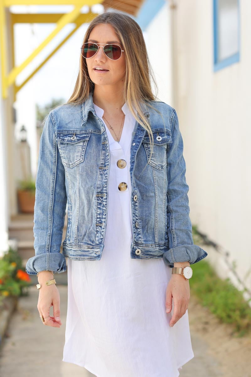 VESTE EN JEAN DÉLAVAGE CLAIR D045 (1)