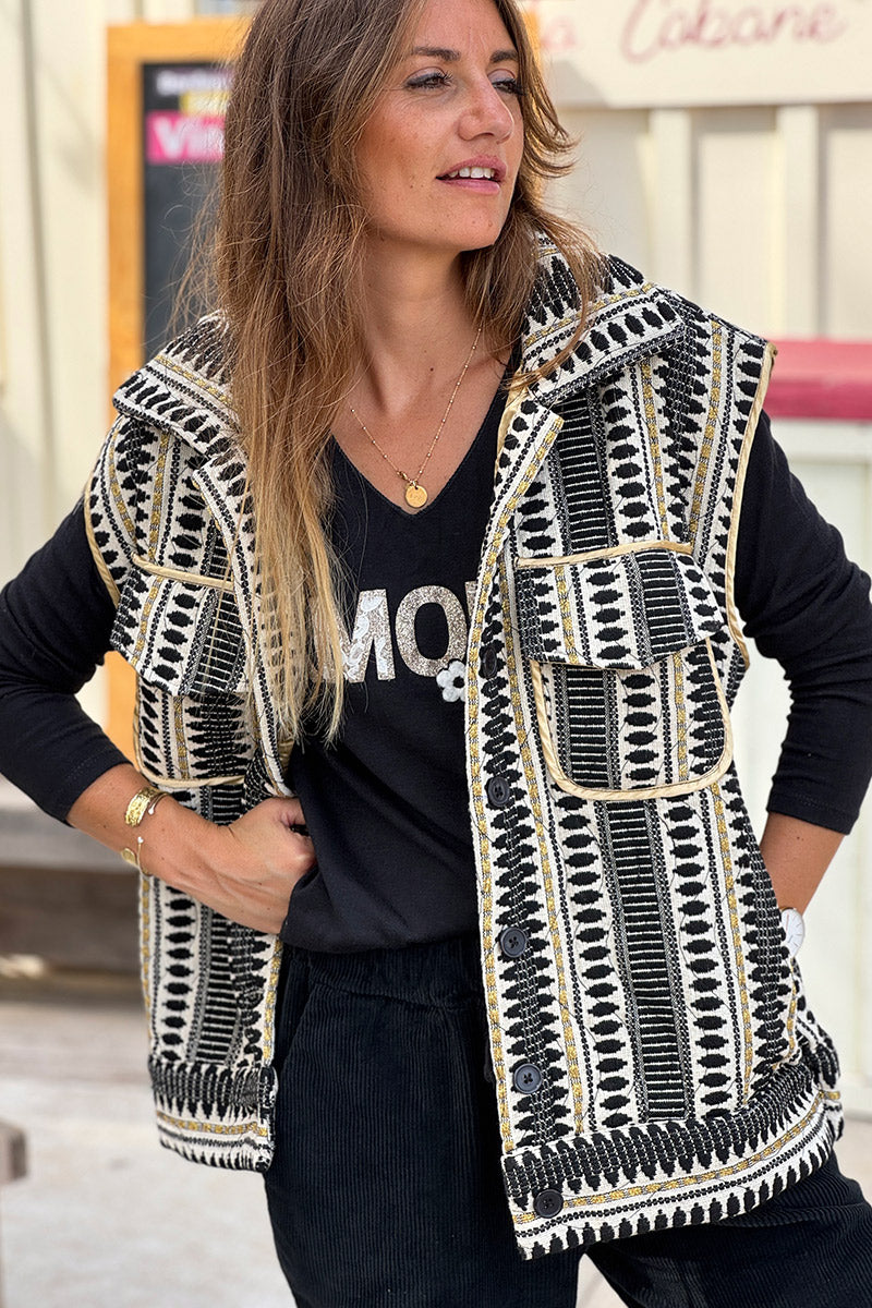 Black Tapestry Vest