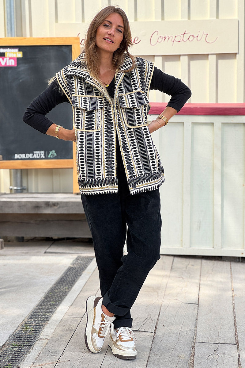 Black Tapestry Vest