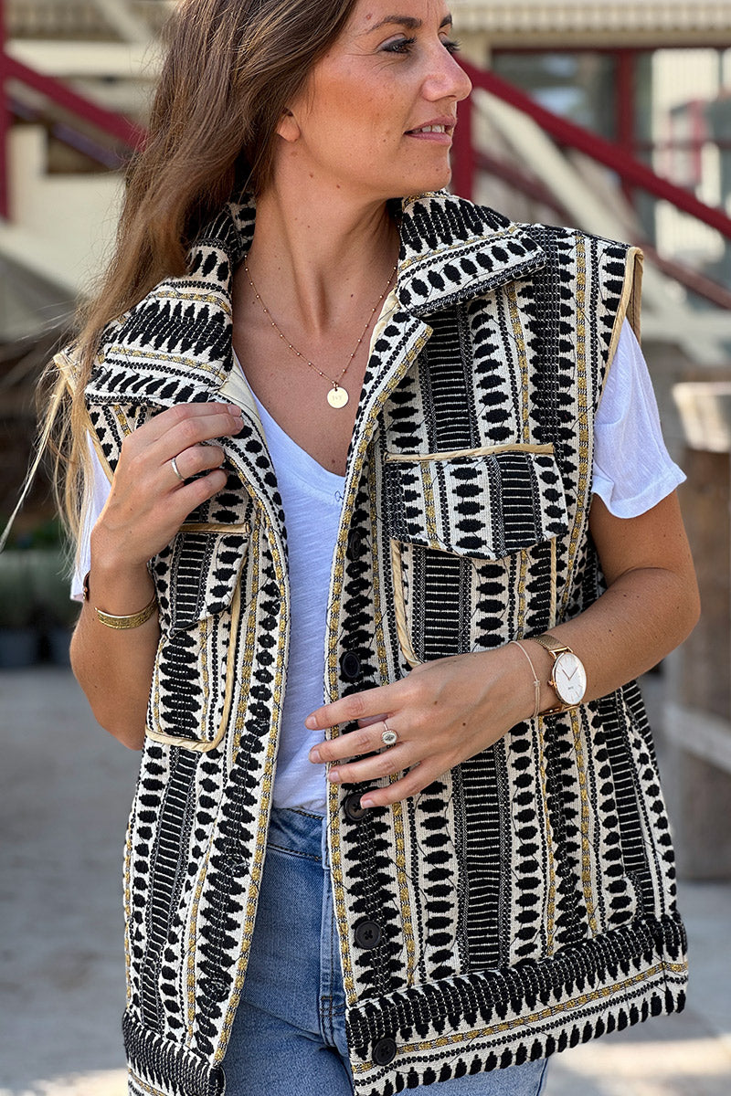 Black Tapestry Vest