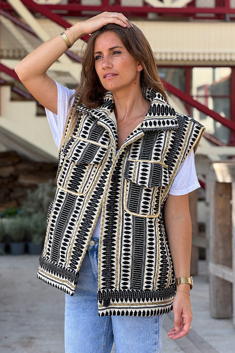 Black Tapestry Vest
