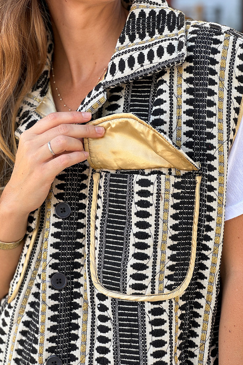 Black Tapestry Vest