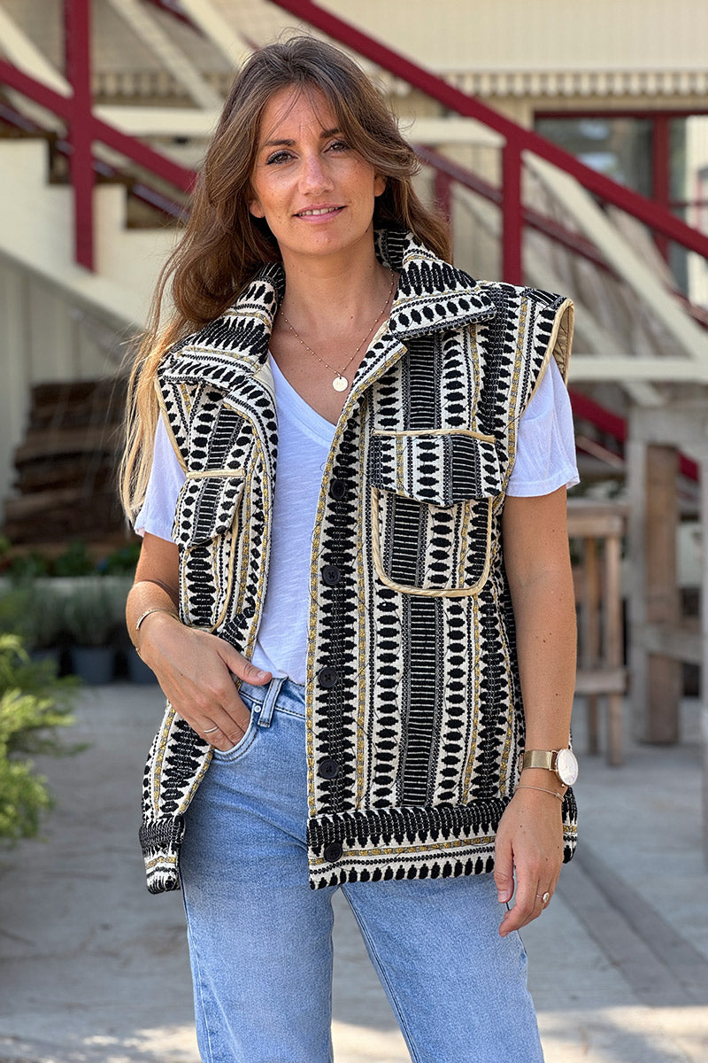 Black Tapestry Vest