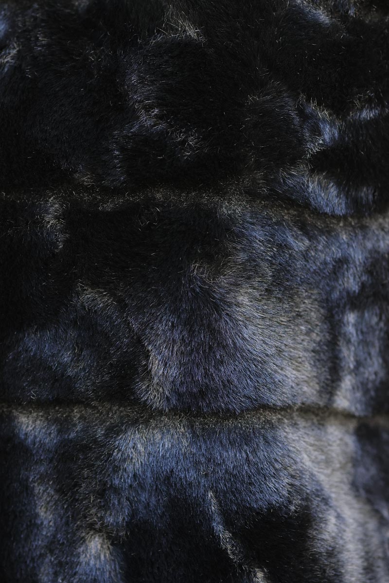 Black Faux Fur Zip Front Vest