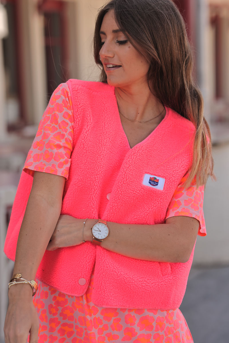 Hot Pink Fleece Gilet