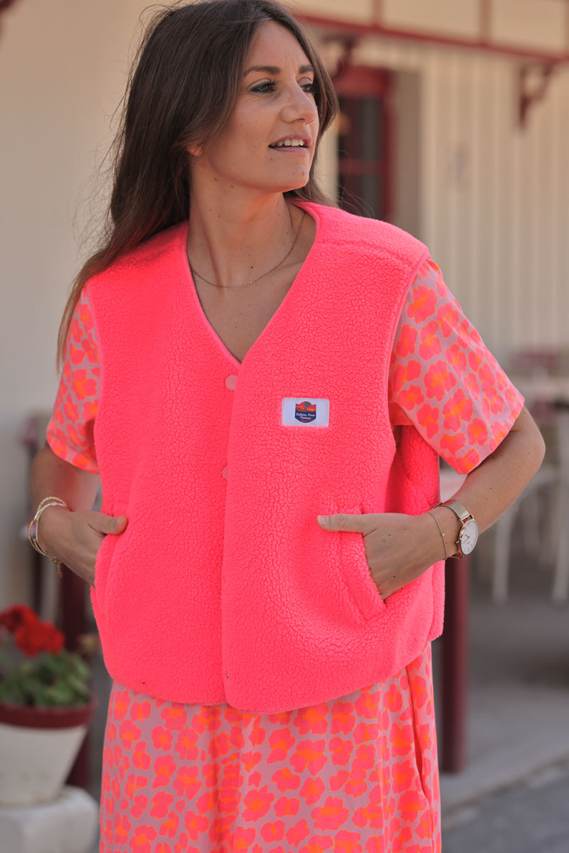 Hot Pink Fleece Gilet