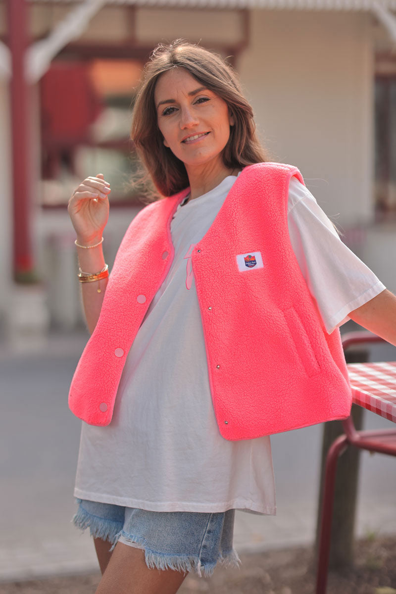 Hot Pink Fleece Gilet