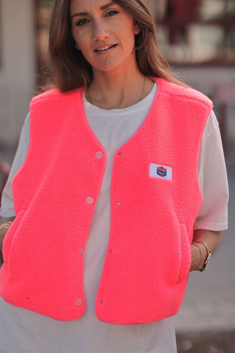 Hot Pink Fleece Gilet
