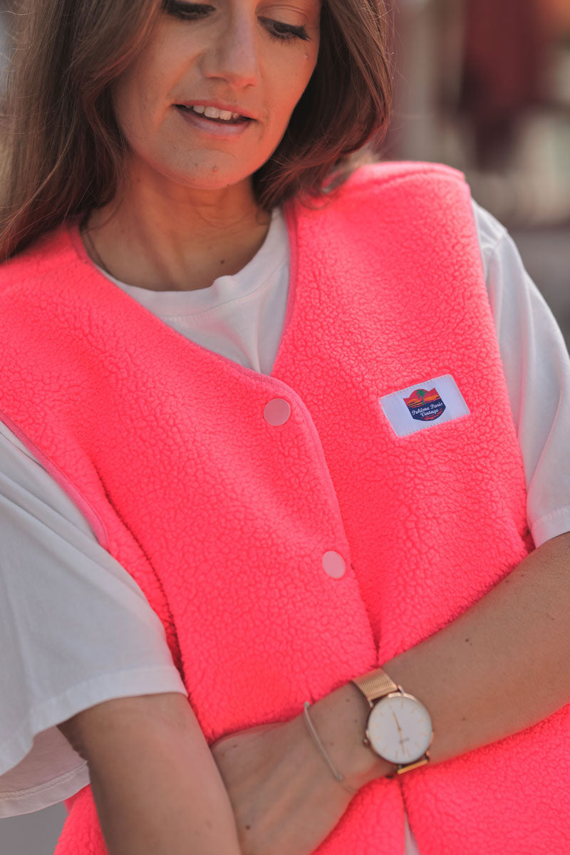 Hot Pink Fleece Gilet