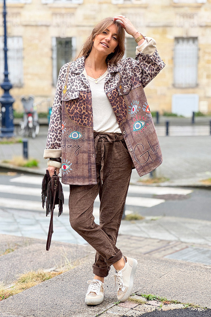 Leopard Print All-Seeing Eye Shirt Jacket