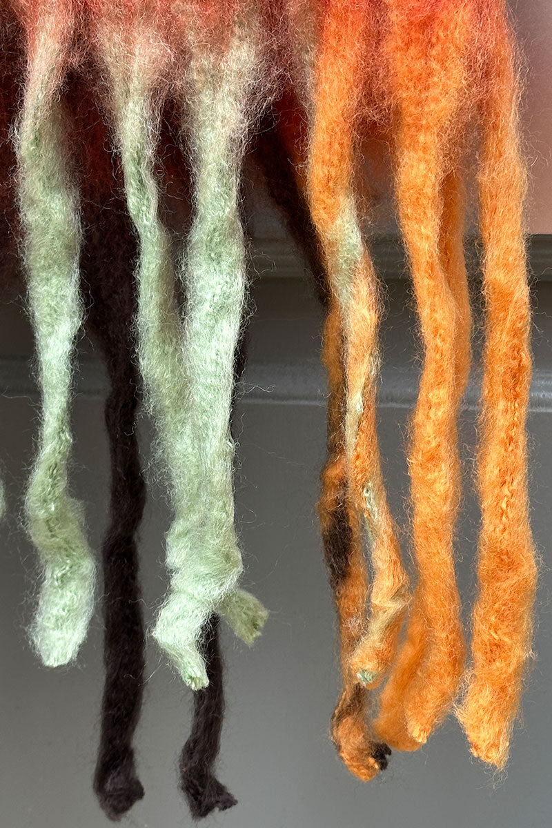 Rust Colorblock Fringe Scarf