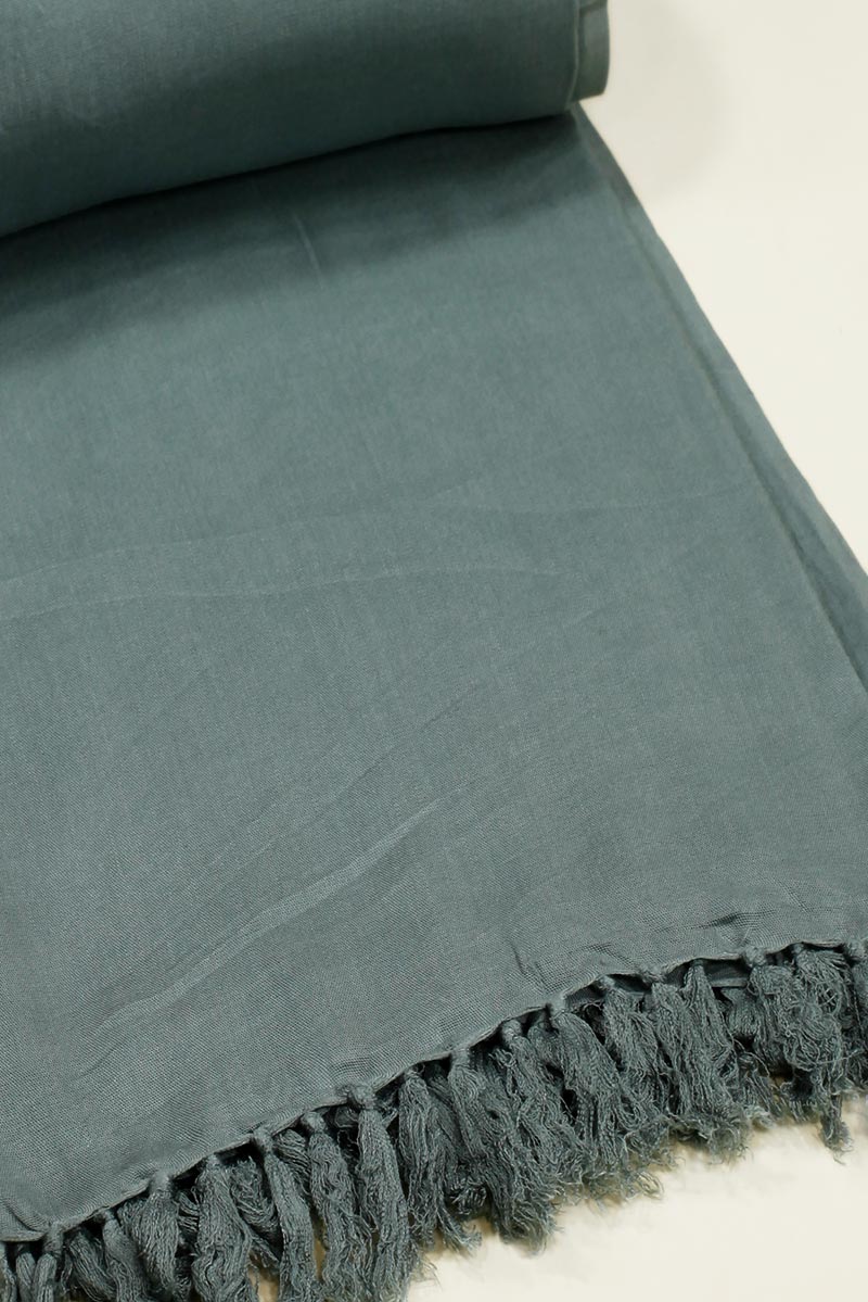 grand paréo plage couleur uni serviette été colorée gris vert 01