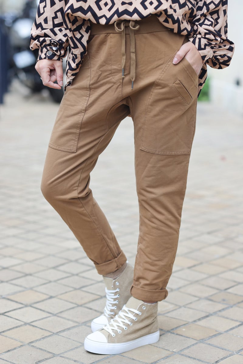 Urban coffee sweatpants with pockets