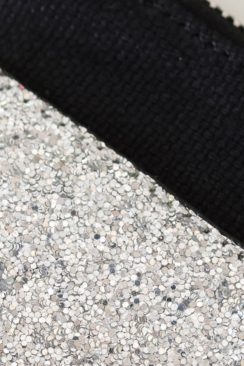 petite pochette porte monnaie noir paillettes argentées style sequins G048