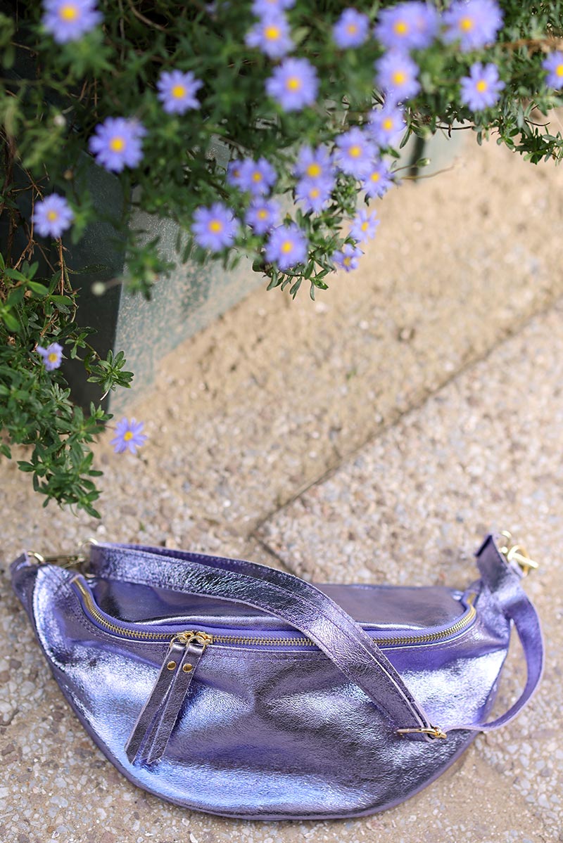 sac banane pailletée couleur violette lilas pochettes tendance pour femme H040