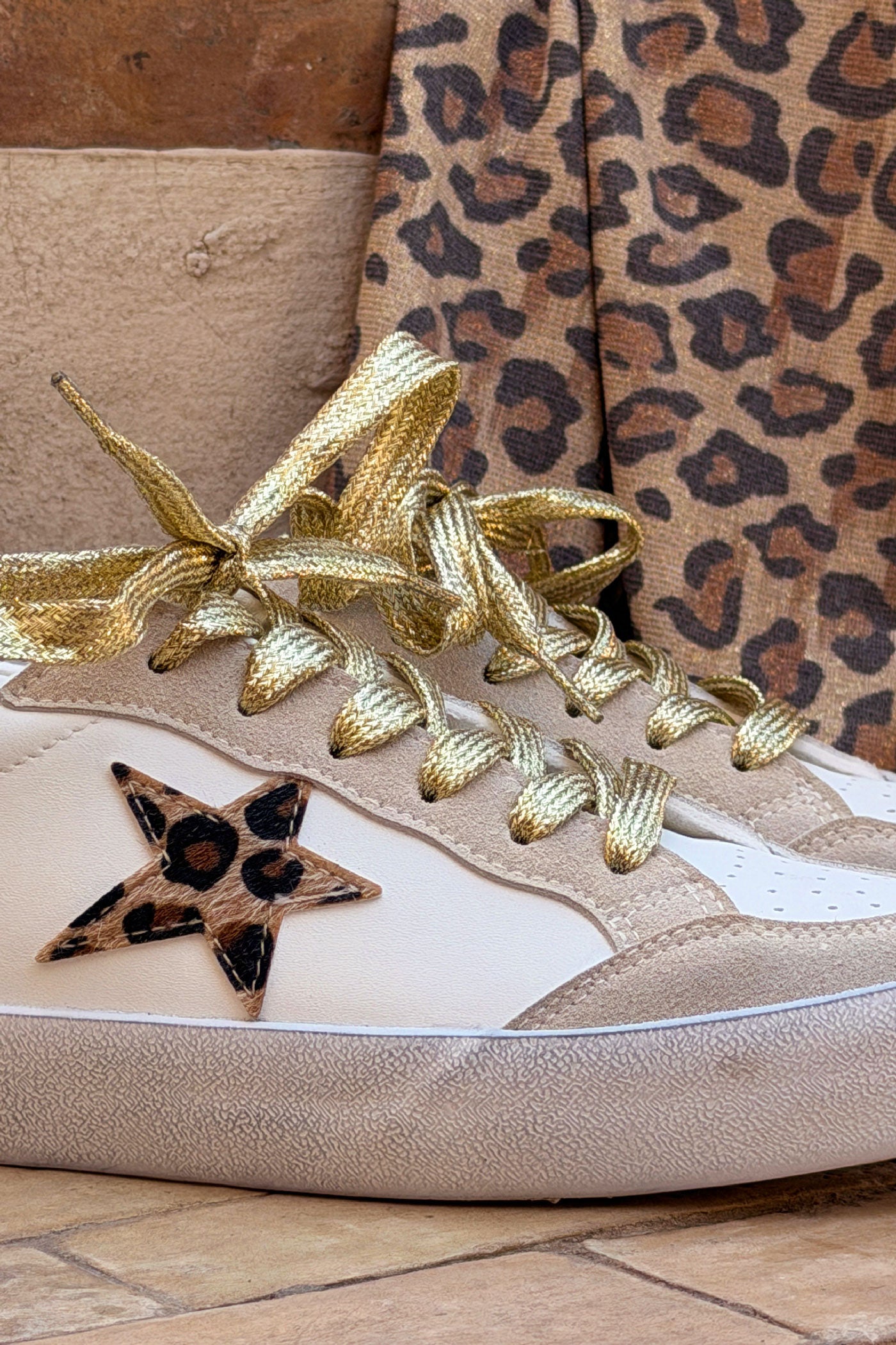 Leopard Star Metallic Sneakers
