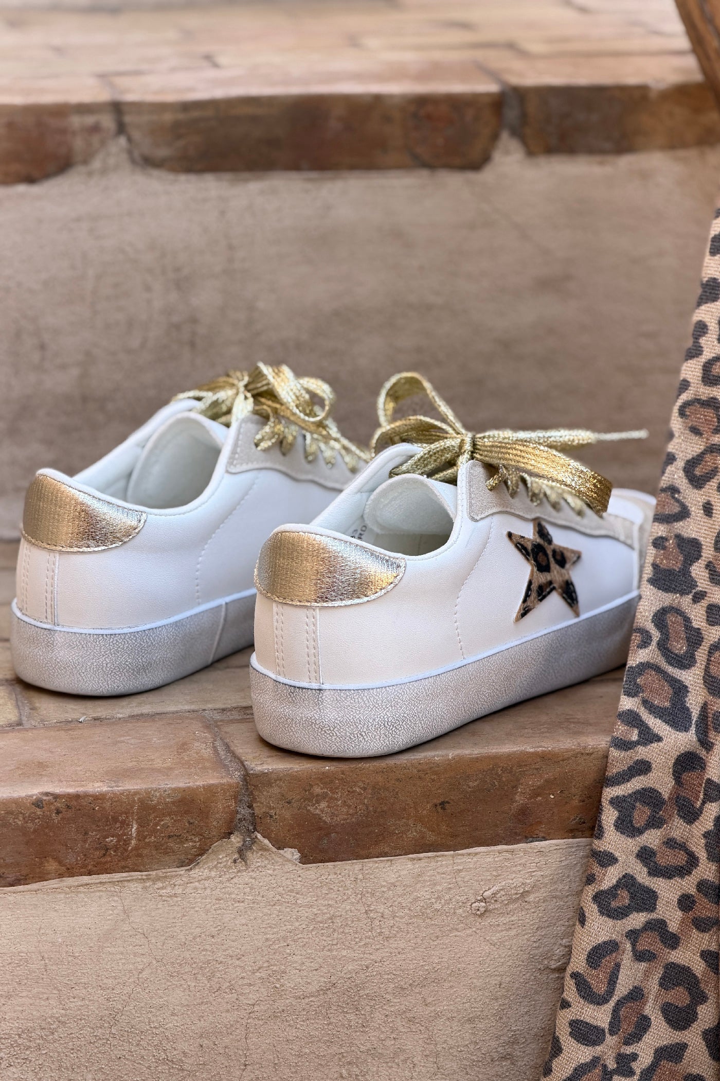 Leopard Star Metallic Sneakers
