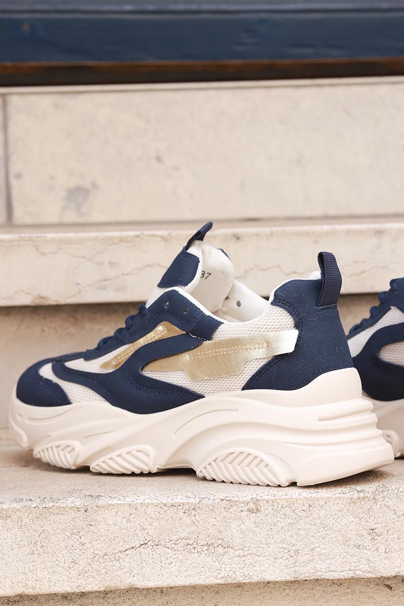 Navy blue Chunky Heel Futuristic Sport Sneakers