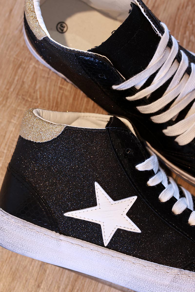 Black sparkle high top converse on sale