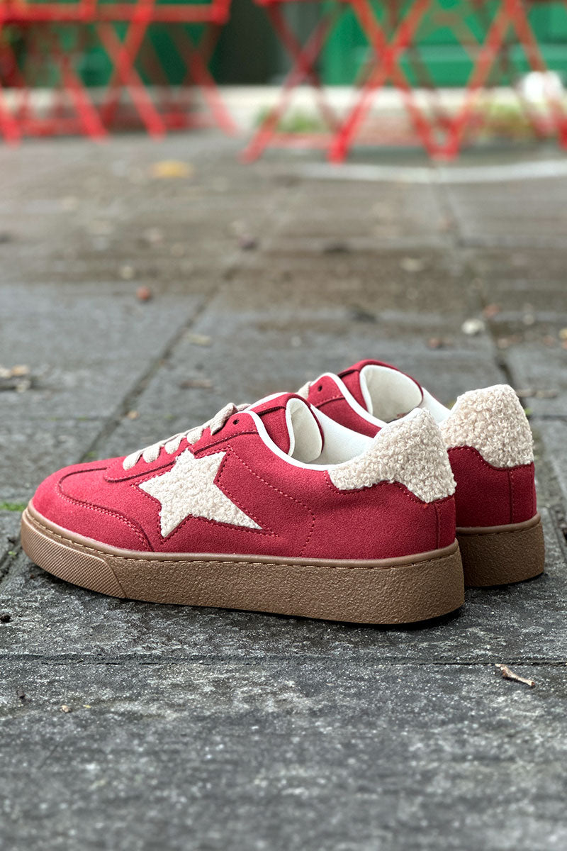 Red Sherpa Star Vintage Trainers