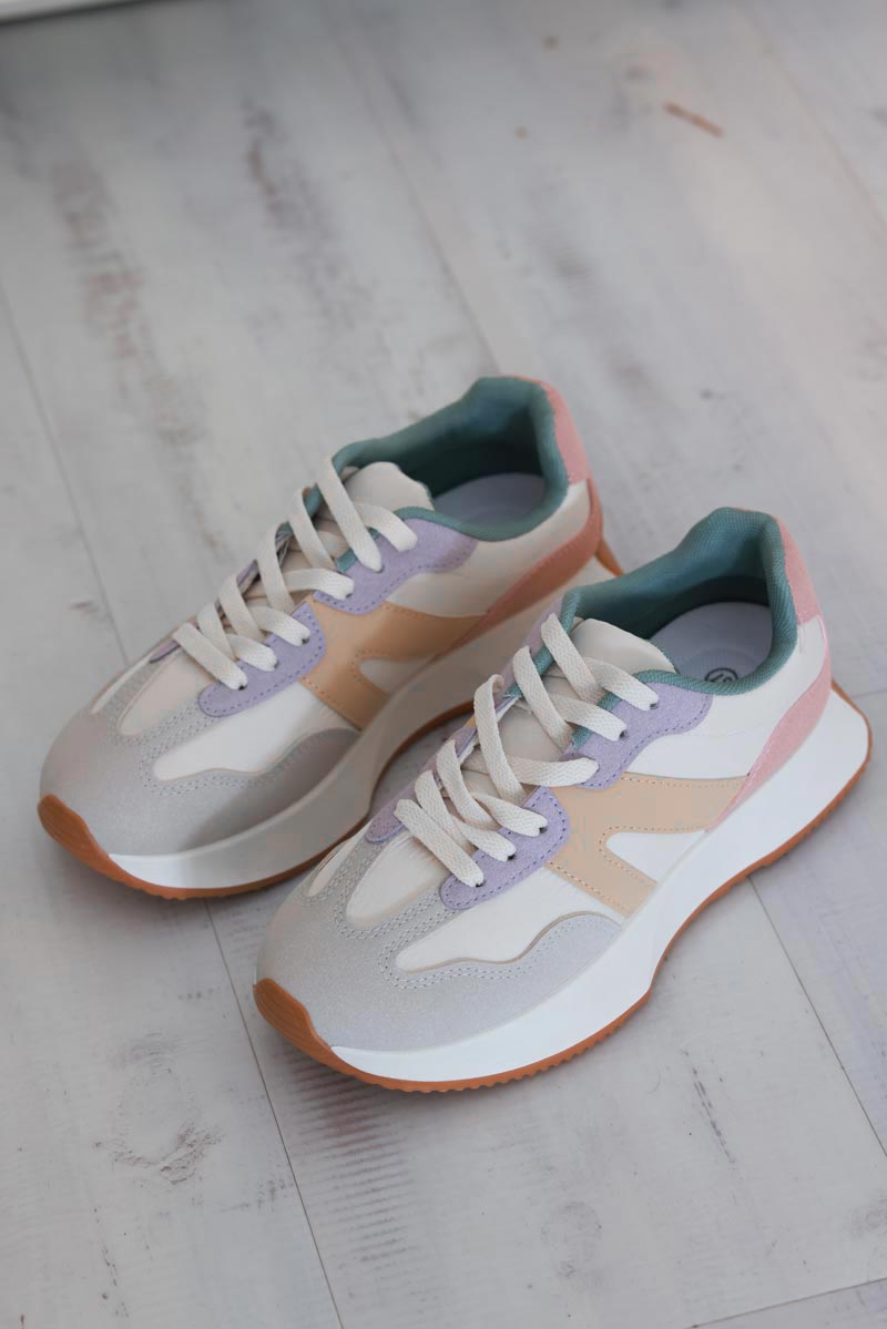 Pink/Mustard Retro Active Trainers