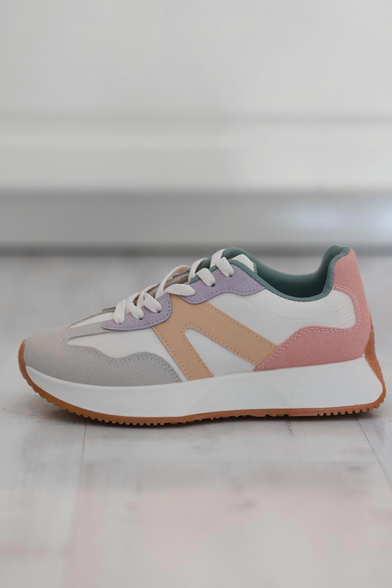 Pink/Mustard Retro Active Trainers