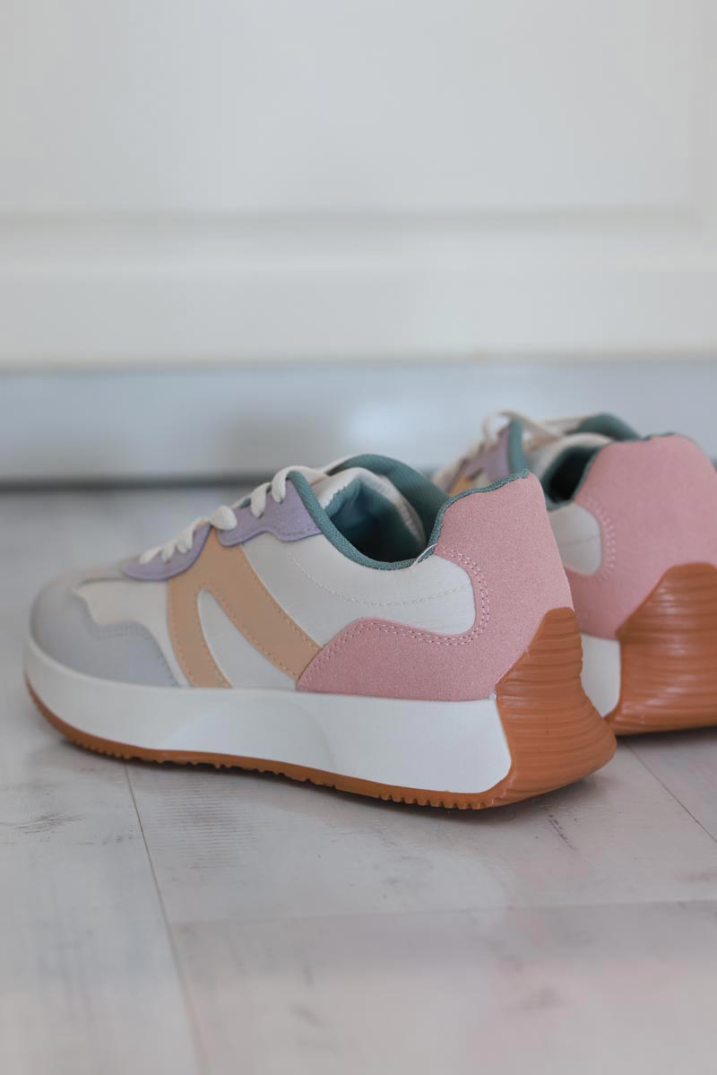 Pink/Mustard Retro Active Trainers