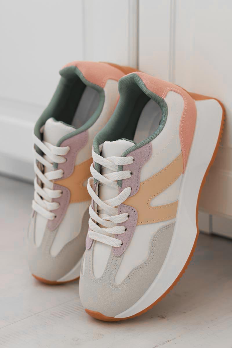 Pink/Mustard Retro Active Trainers