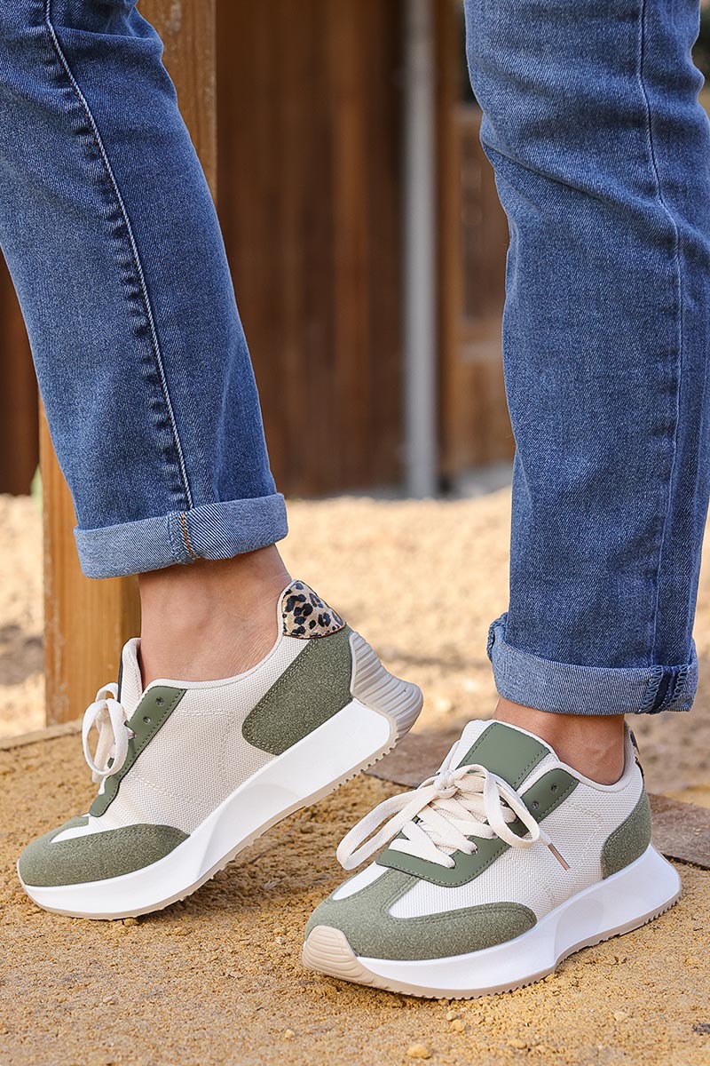 Khaki trainers best sale