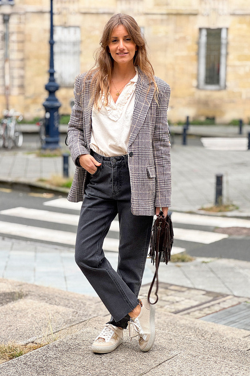 Black Tweed Cropped Blazer
