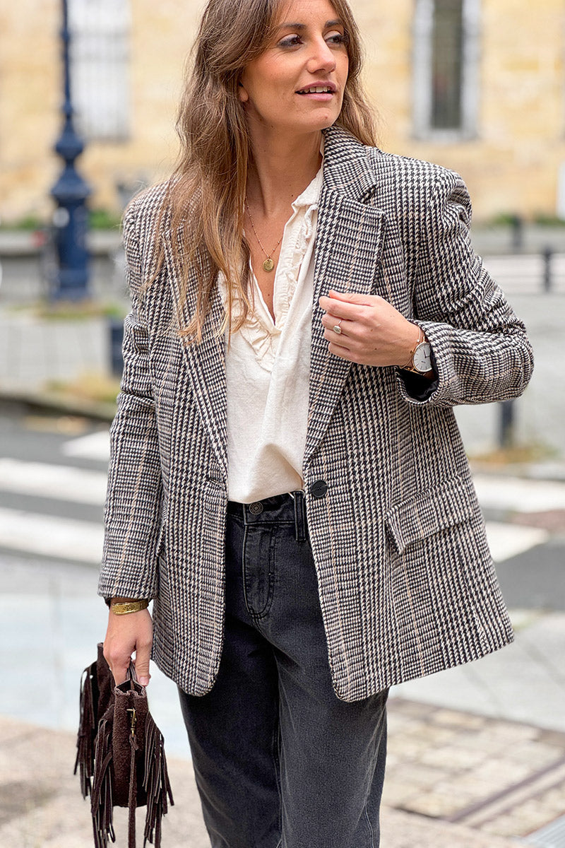 Black Tweed Cropped Blazer
