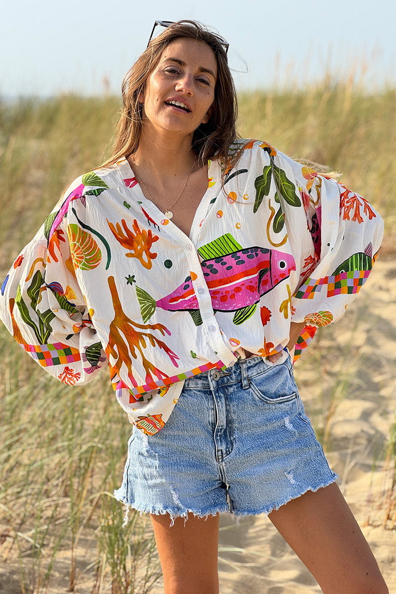White Under the Sea Boho Blouse