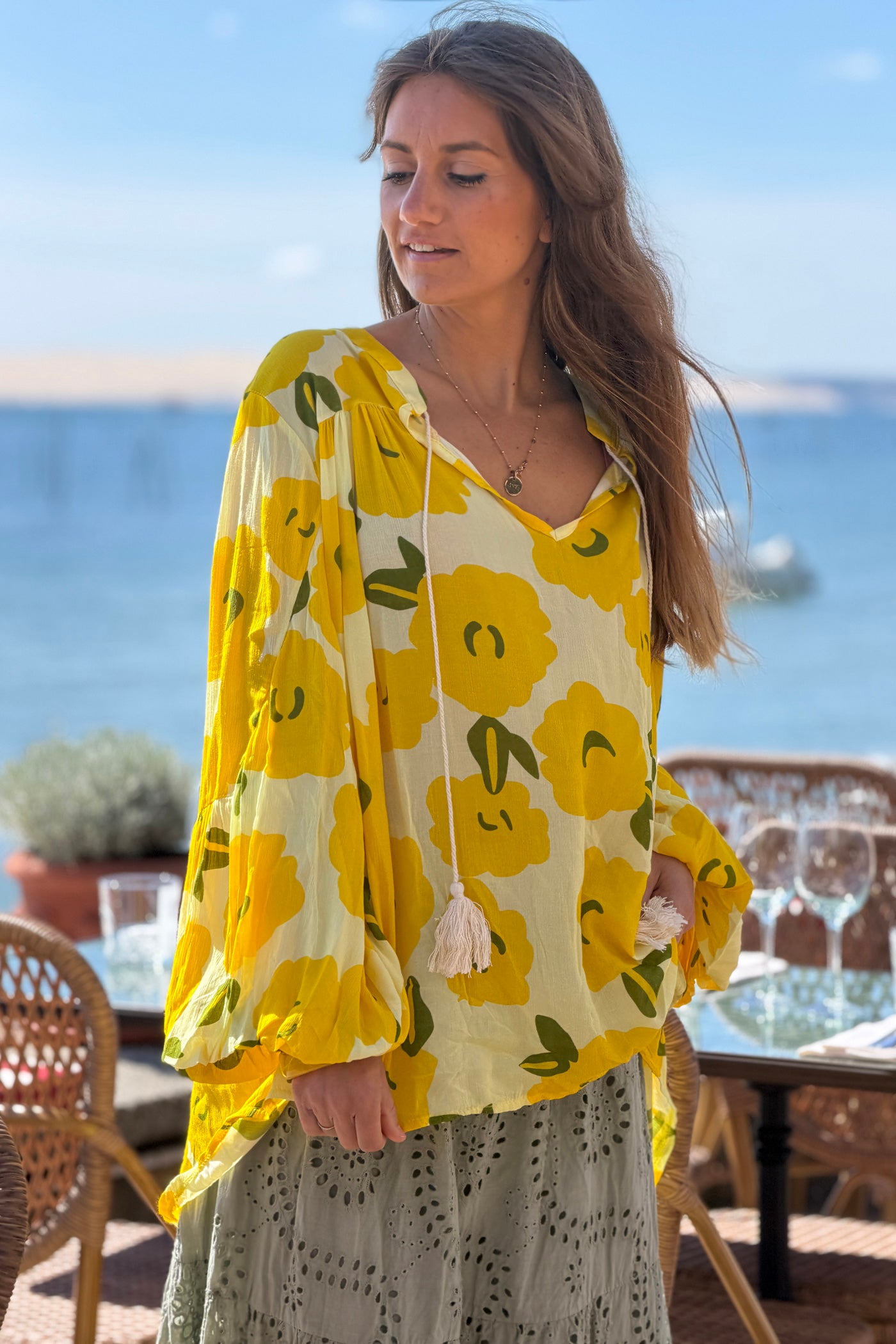Yellow Floral Explosion Tunic