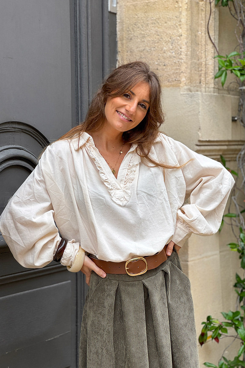 Cream Corduroy Renaissance Blouse