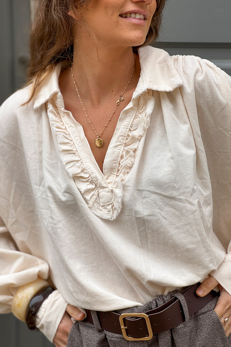 Cream Corduroy Renaissance Blouse