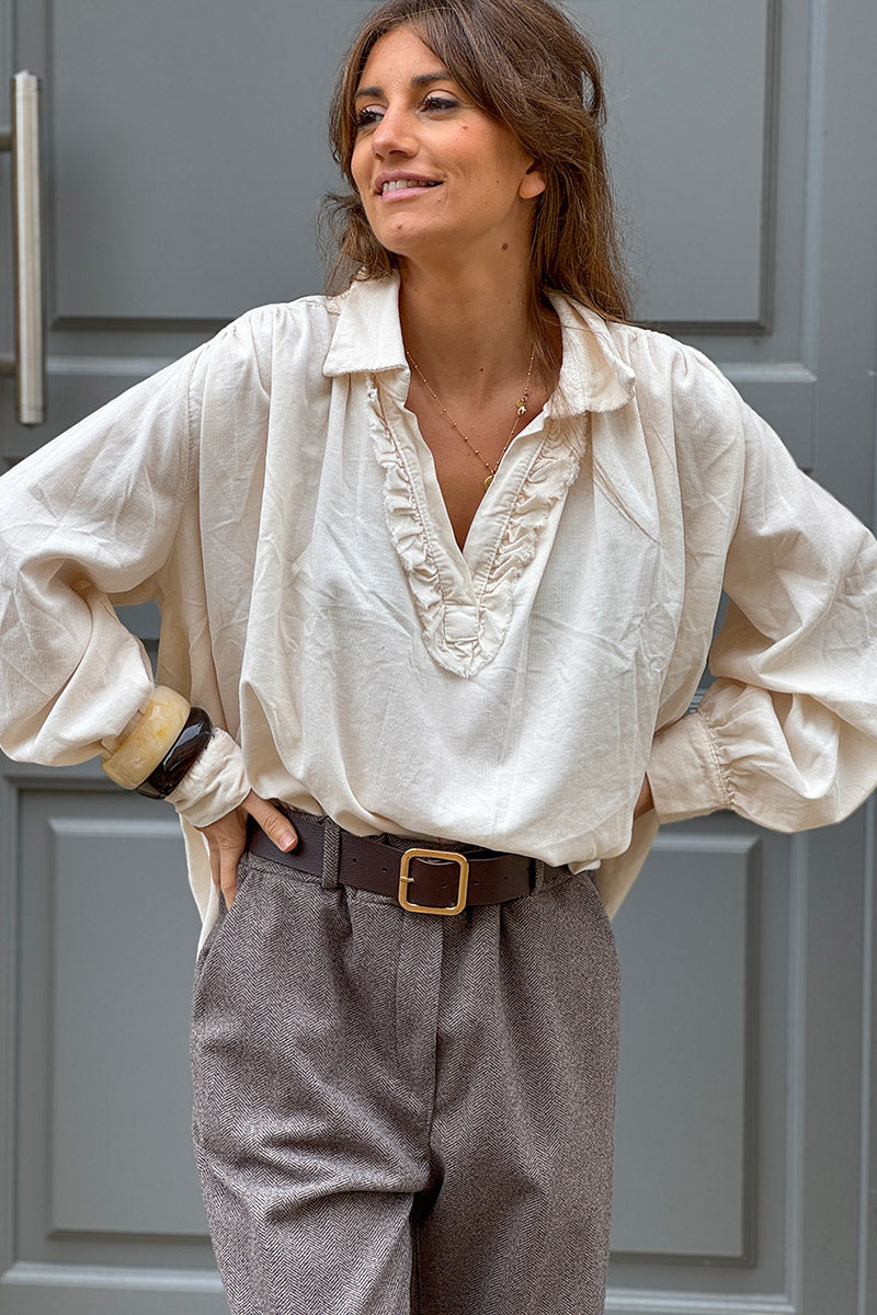 Cream Corduroy Renaissance Blouse