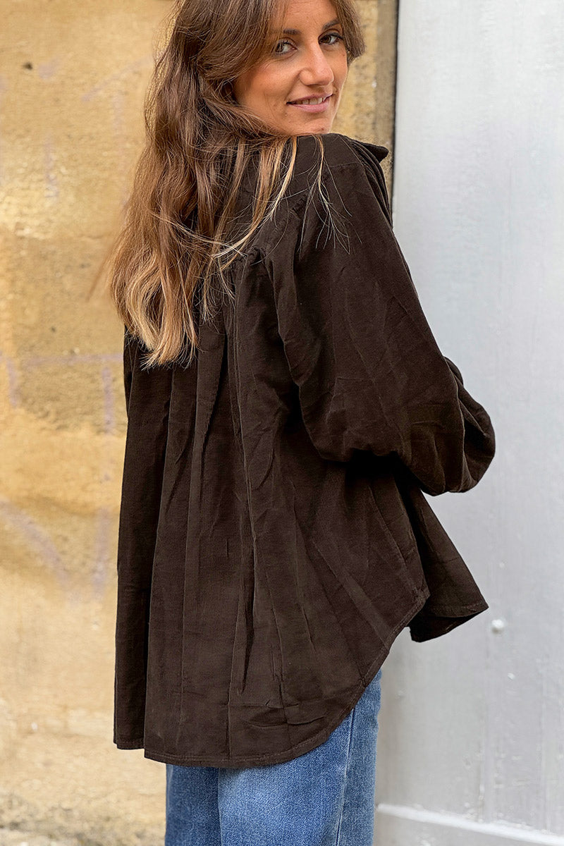 Chocolate Brown Corduroy Renaissance Blouse