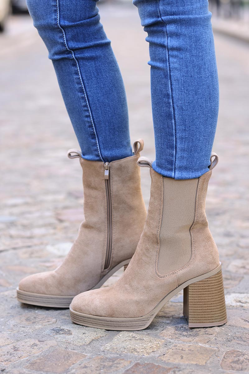 Bottines discount chelsea talon