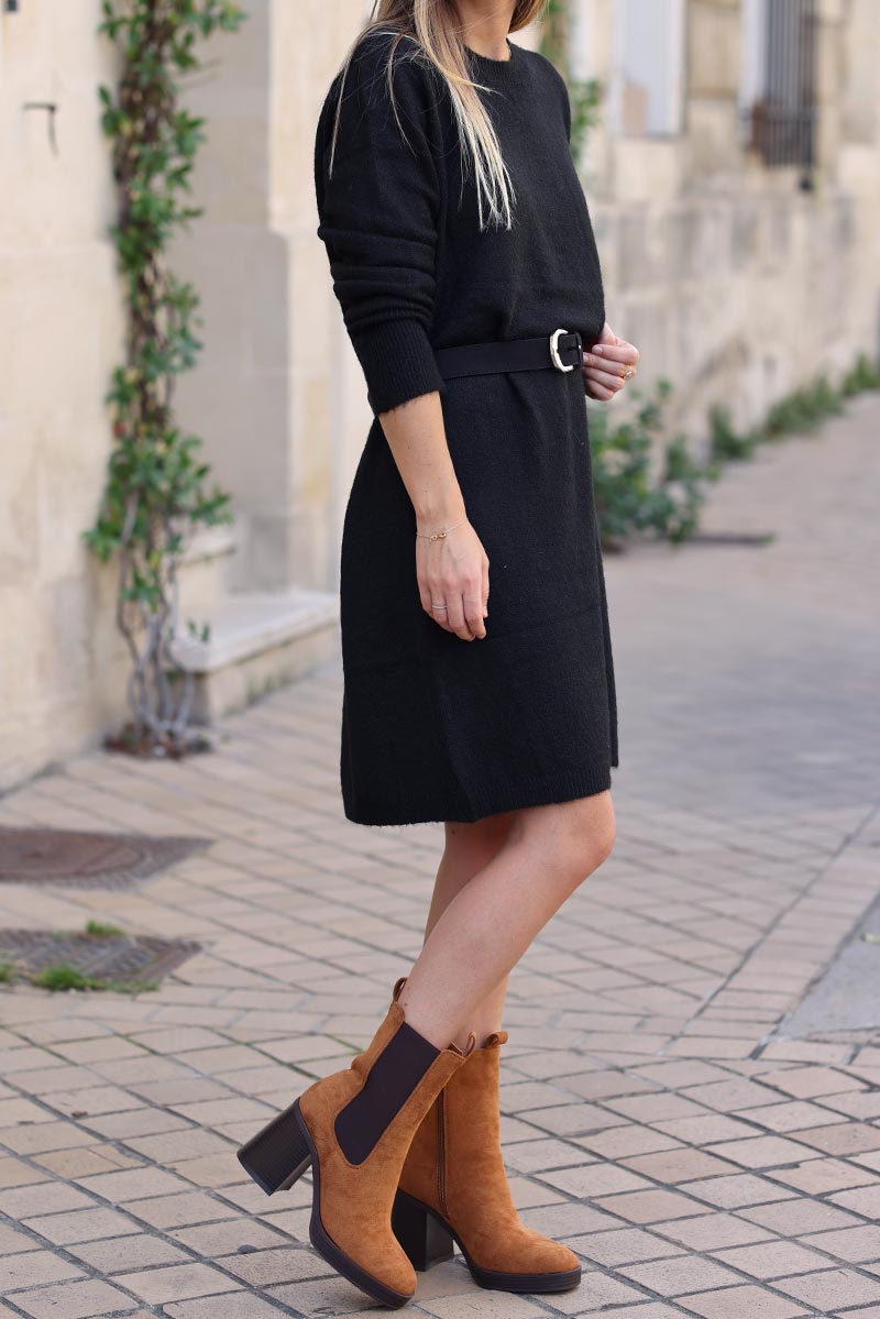 Falda Botas Largas Cafes Mujer Outfit De Botas Cafes