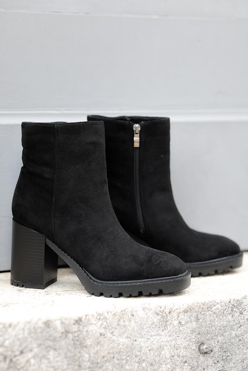 Bottines discount suedine noir